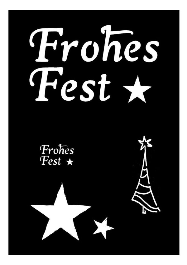 Schablone " Frohes Fest mit Stern "