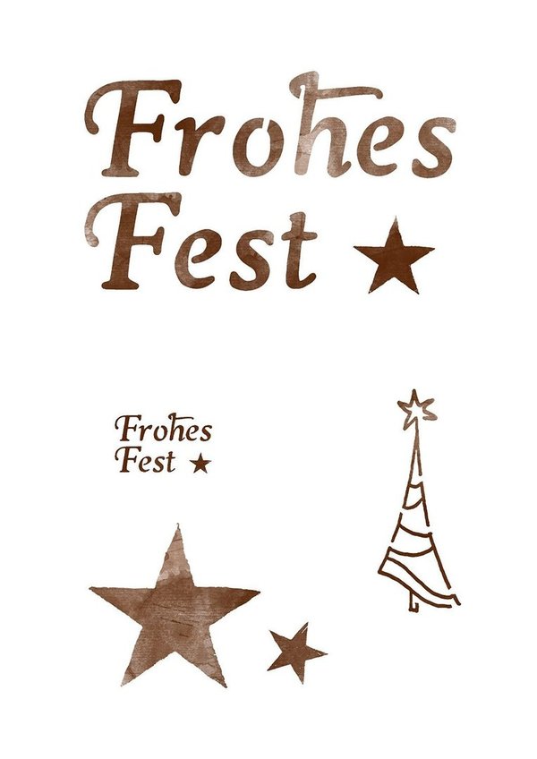 Schablone " Frohes Fest mit Stern "