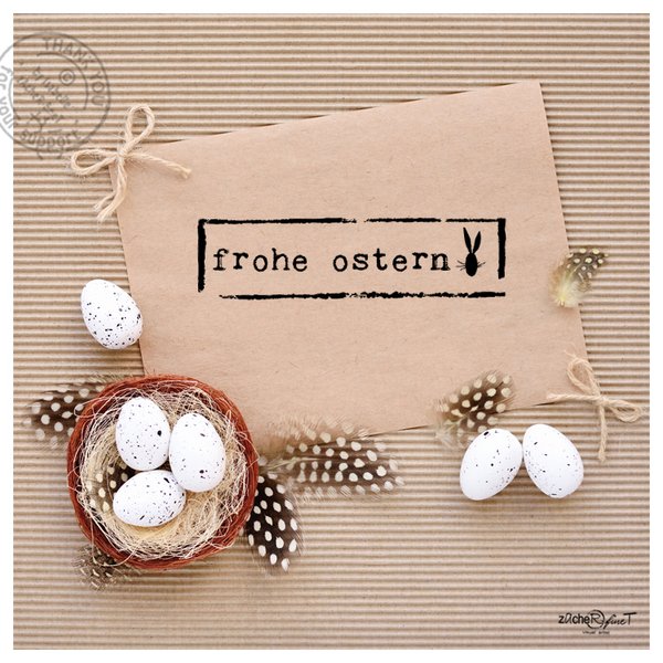 Osterstempel - FROHE OSTERN im Poststempel-Look