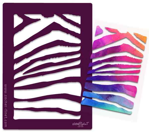 Schablone "Zebra"- Tierfell - Motivschablone mit Muster - Airbrusschablone - Scrapbookingschablone