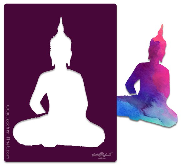 Schablone"Buddha 1" -Scrapbooking/Motivschablone für Acrylmalerei und mehr - siehe Musterfotos