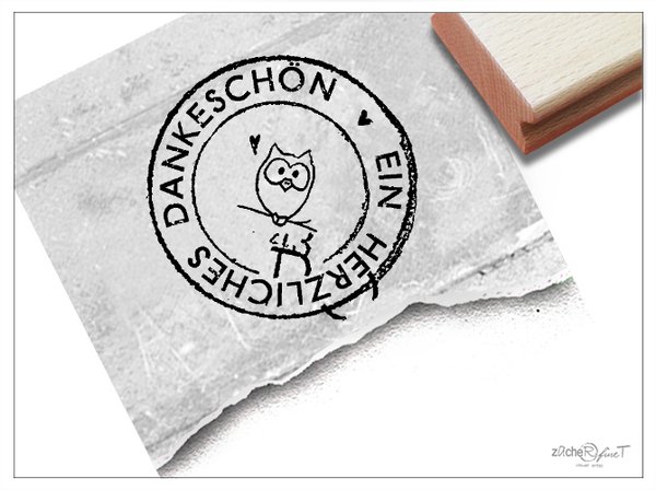 Poststempel mit Eule - EIN HERZLICHES DANKESCHÖN