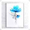 Poster Floral Watercolor Abstract Blue