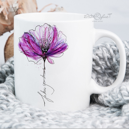 Kaffeetasse - Blumenmotiv - Dreams