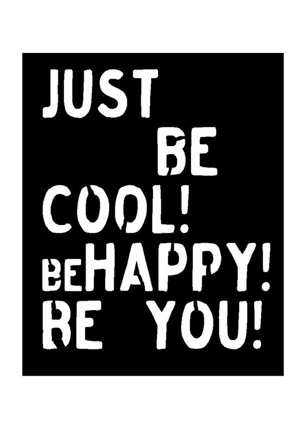 Buchstabenschablone "Be happy!"- Textschablone - Schablone - Schriftschablone siehe Musterfotos