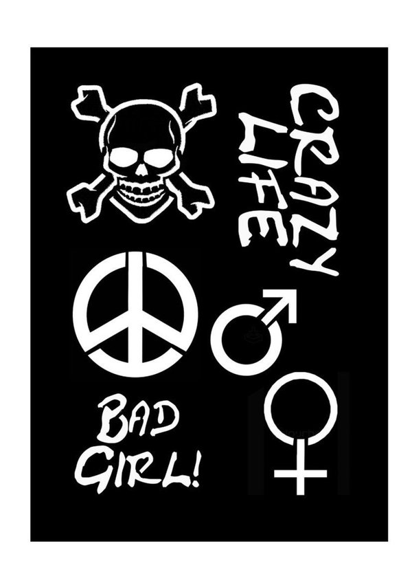 Schablone"Bad Girl"- Buchstaben/Scrabooking/Text/Kunststoffschablone für Acrylmalerei und mehr