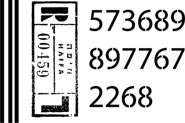 Schablone "Zahlenpost" - für Acrylmalerei und Stoffgestaltung - wieder verwendbar - siehe Fotos