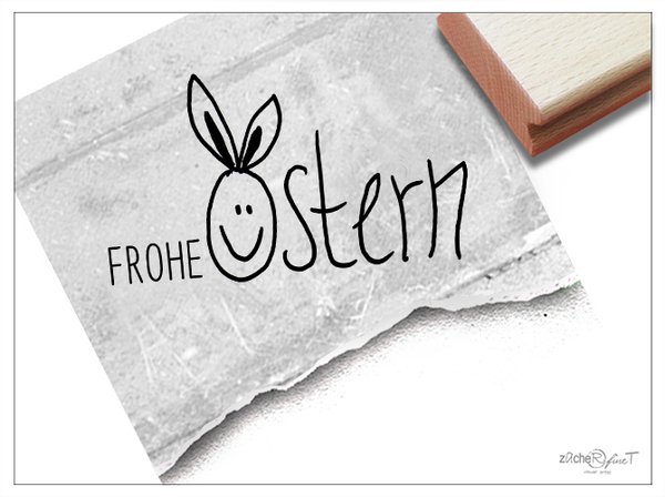 Osterstempel - FROHE OSTERN mit Hase