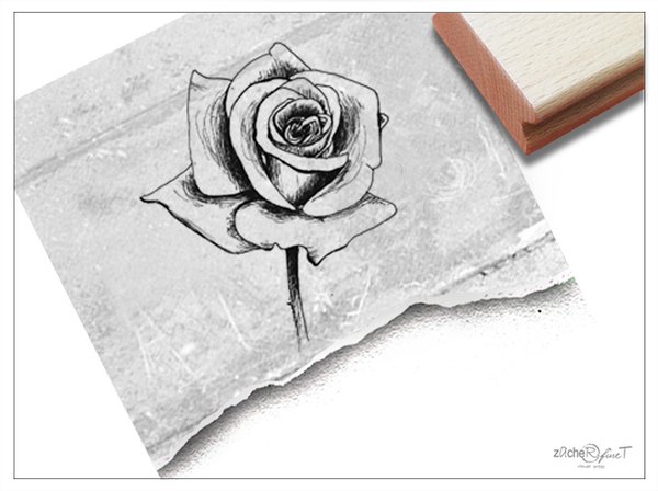 Bildstempel Motivstempel - Blume Romantische ROSE klein