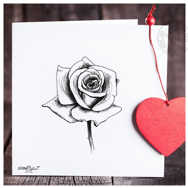 Bildstempel Motivstempel - Blume Romantische ROSE klein