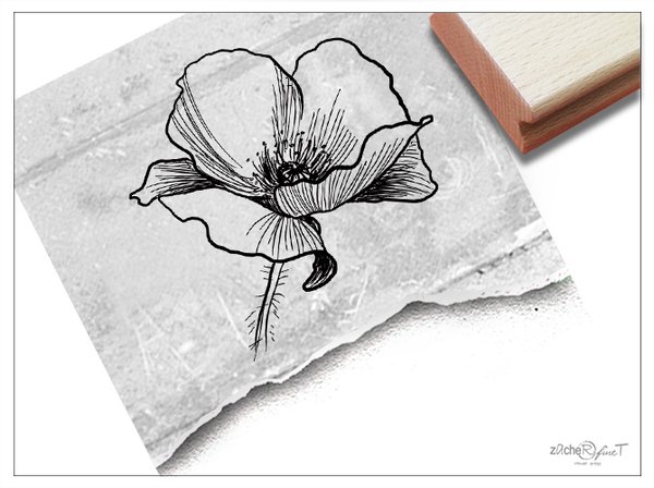 Bildstempel Motivstempel - Blume MOHNBLUME