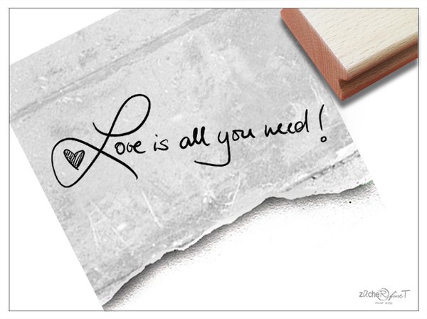 Textstempel handschriftlich - LOVE IS ALL YOU NEED!