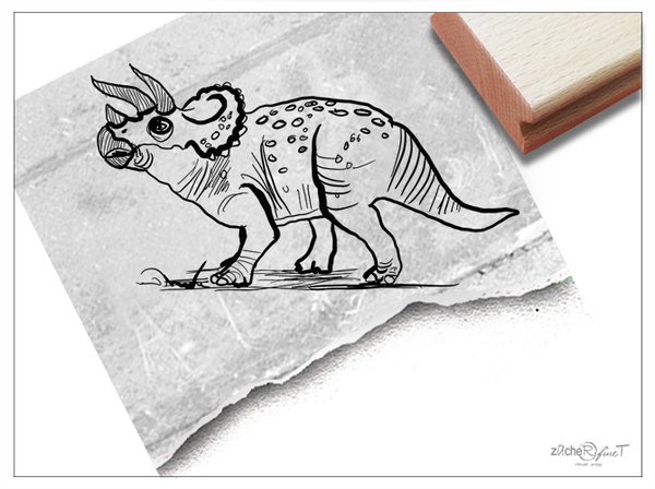 Kinderstempel Tierstempel - DINO Triceratops Dinosaurier, klein