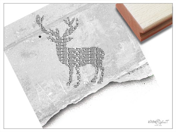 Weihnachtsstempel Tierstempel - Typo HIRSCH