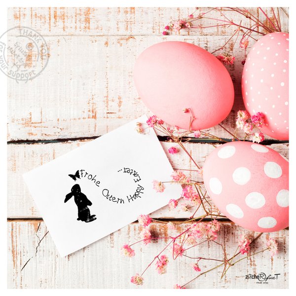Stempel Osterstempel - FROHE OSTERN Happy Easter