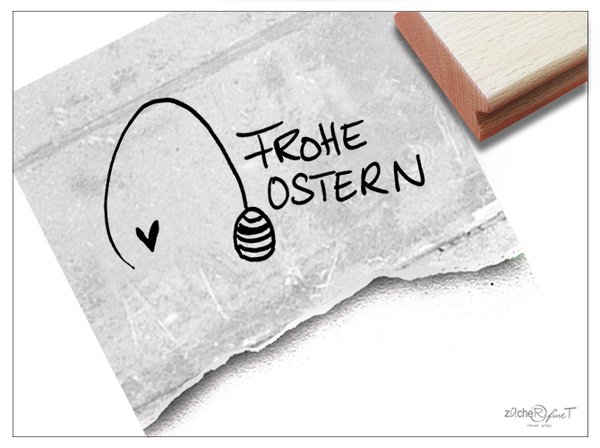 Stempel Osterstempel - FROHE OSTERN mit Osterei