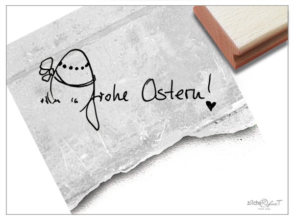 Osterstempel Textstempel - FROHE OSTERN! mit Osterei