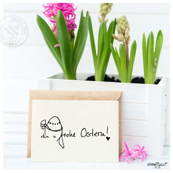Osterstempel Textstempel - FROHE OSTERN! mit Osterei