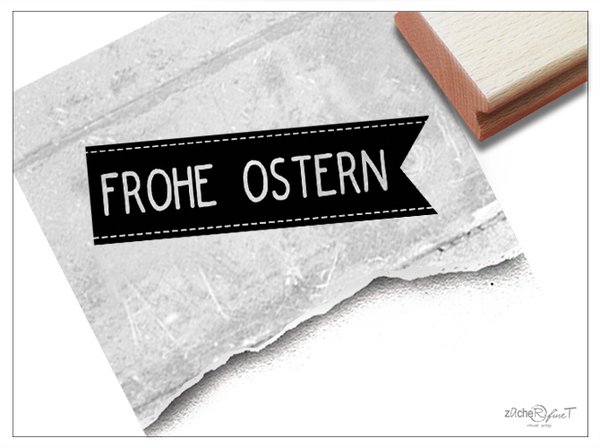 Osterstempel Textstempel - FROHE OSTERN als Banner