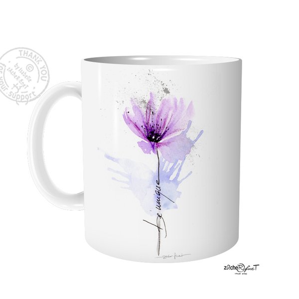Kaffeetasse - Aquarellblüte be unique