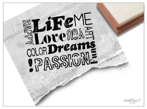 Stempel XL - Life Love Dreams Passion