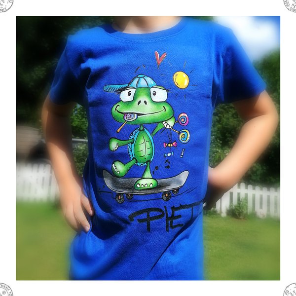 Süßes T-Shirt mit Schildkröte Sunny Skateboard versch. Farben